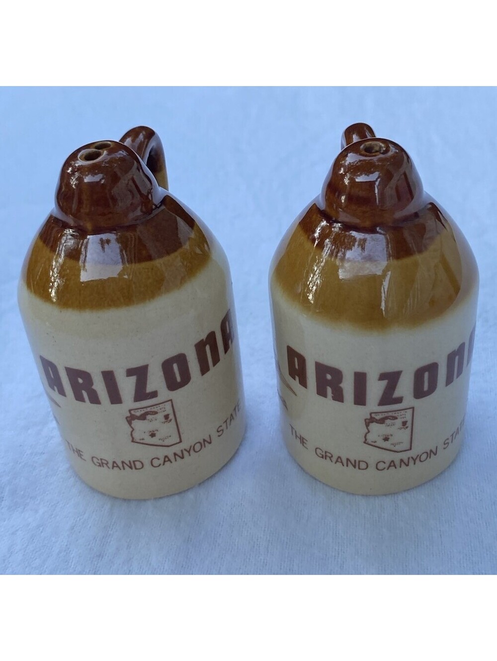 Vintage Arizona Salt & Pepper Shaker Jug Shaped Grand Canyon State Souvenir